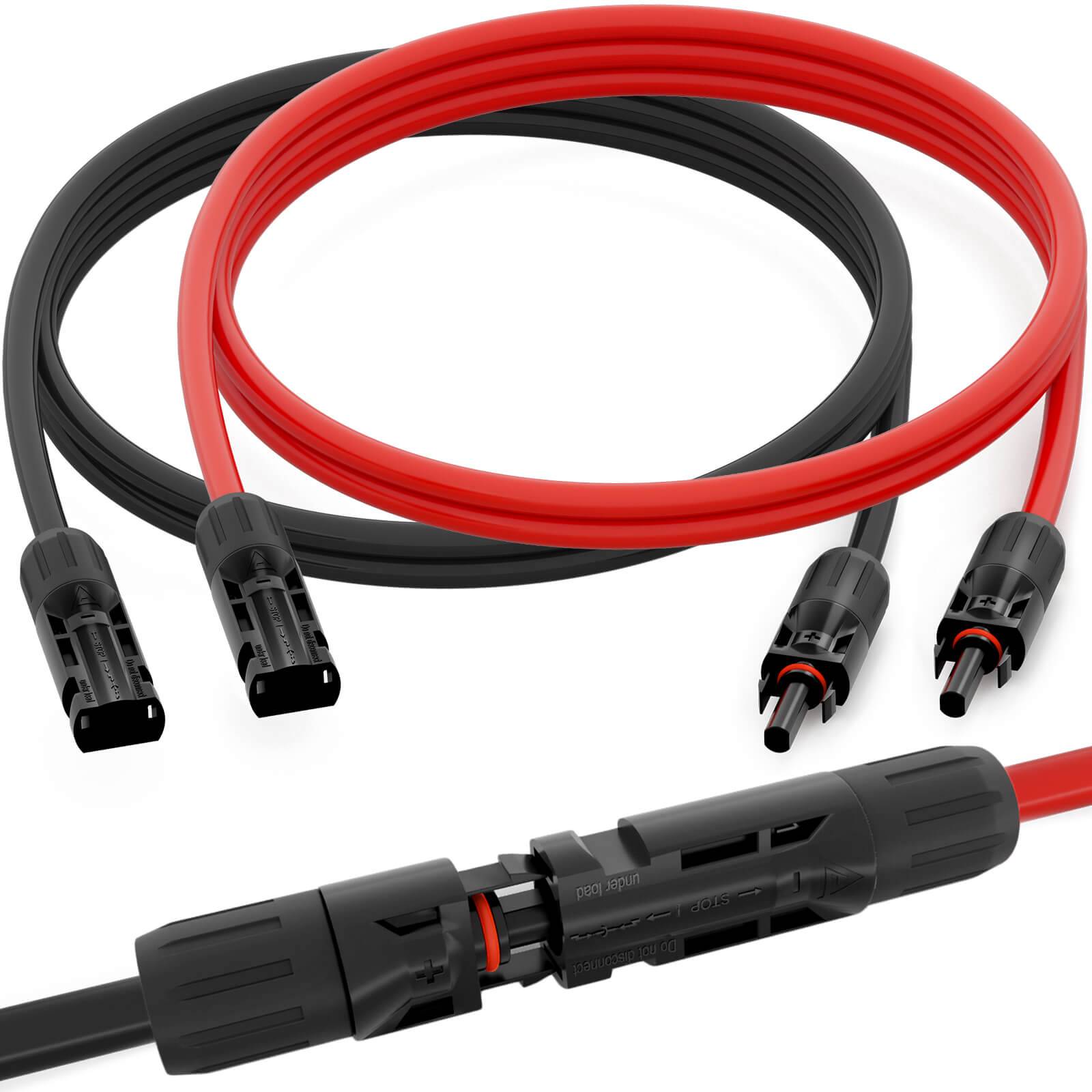 1m - 50m Solarkabel H1Z2Z2-K 4mm² mit Solarstecker Solarbuchse Photovoltaik Kabel für PV Anlagen Rot 35m