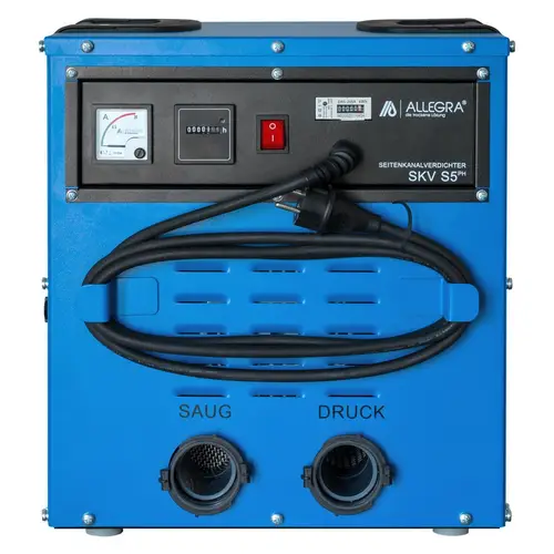 Seitenkanalverdichter S5 PH mit gekkufix Anschlussstutzen und geeichtem Stromverteiler Seitenkanalverdichter S5 PH mit gekkufix Anschlussstutzen und geeichtem Stromverteiler