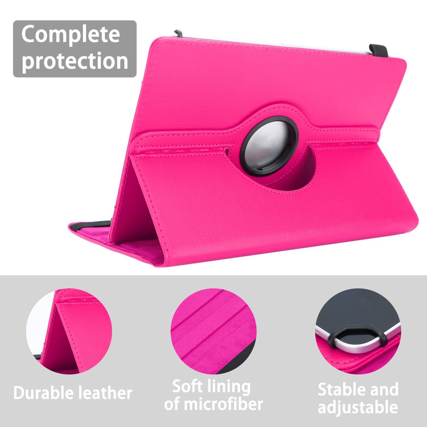 Cadorabo Hülle für Alcatel 1T (7 Zoll) 2021 Schutzhülle in Rosa 360 Grad Tablet Hülle Etui Cover Case