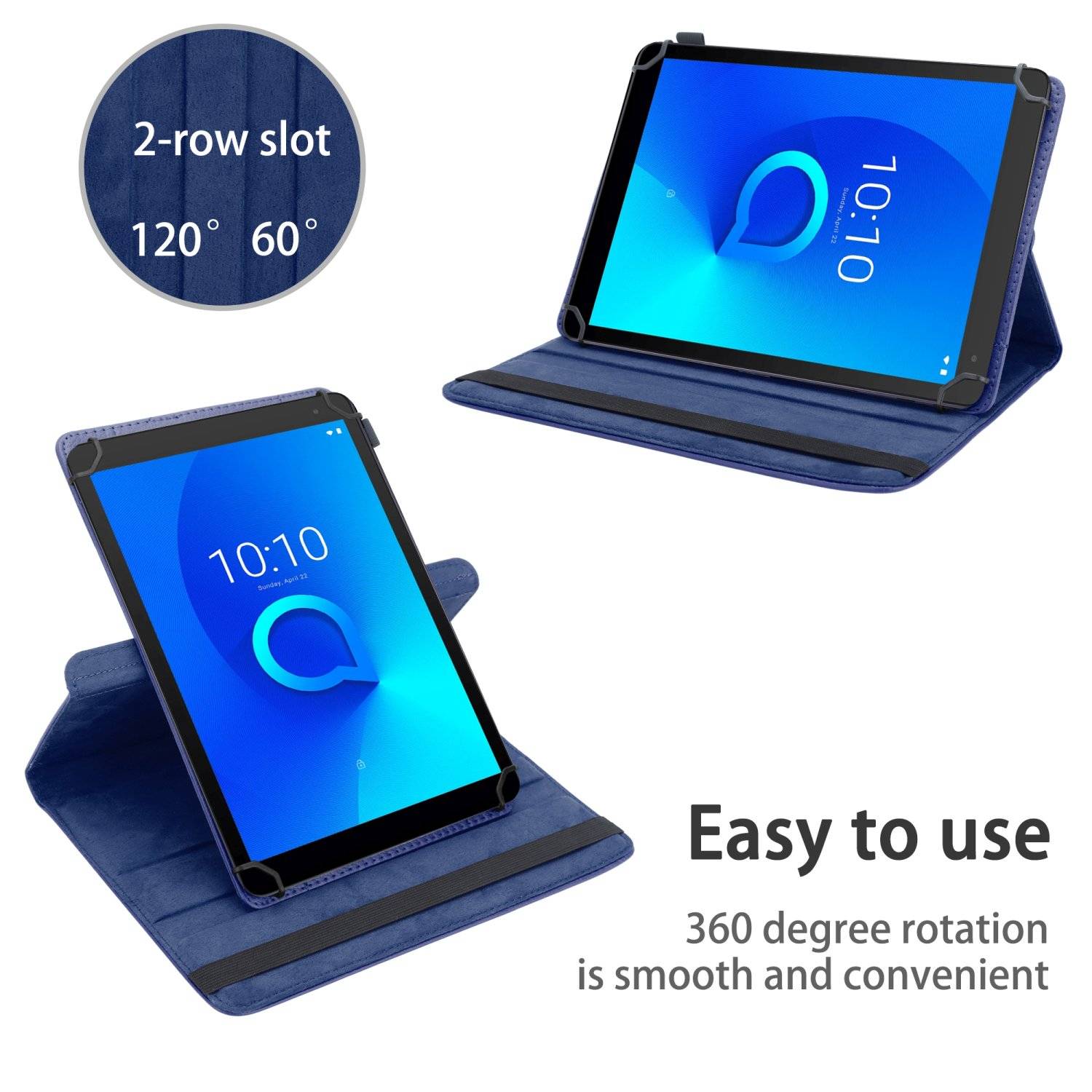 Cadorabo Hülle für Alcatel 1T (7 Zoll) 2021 Schutzhülle in Blau 360 Grad Tablet Hülle Etui Cover Case