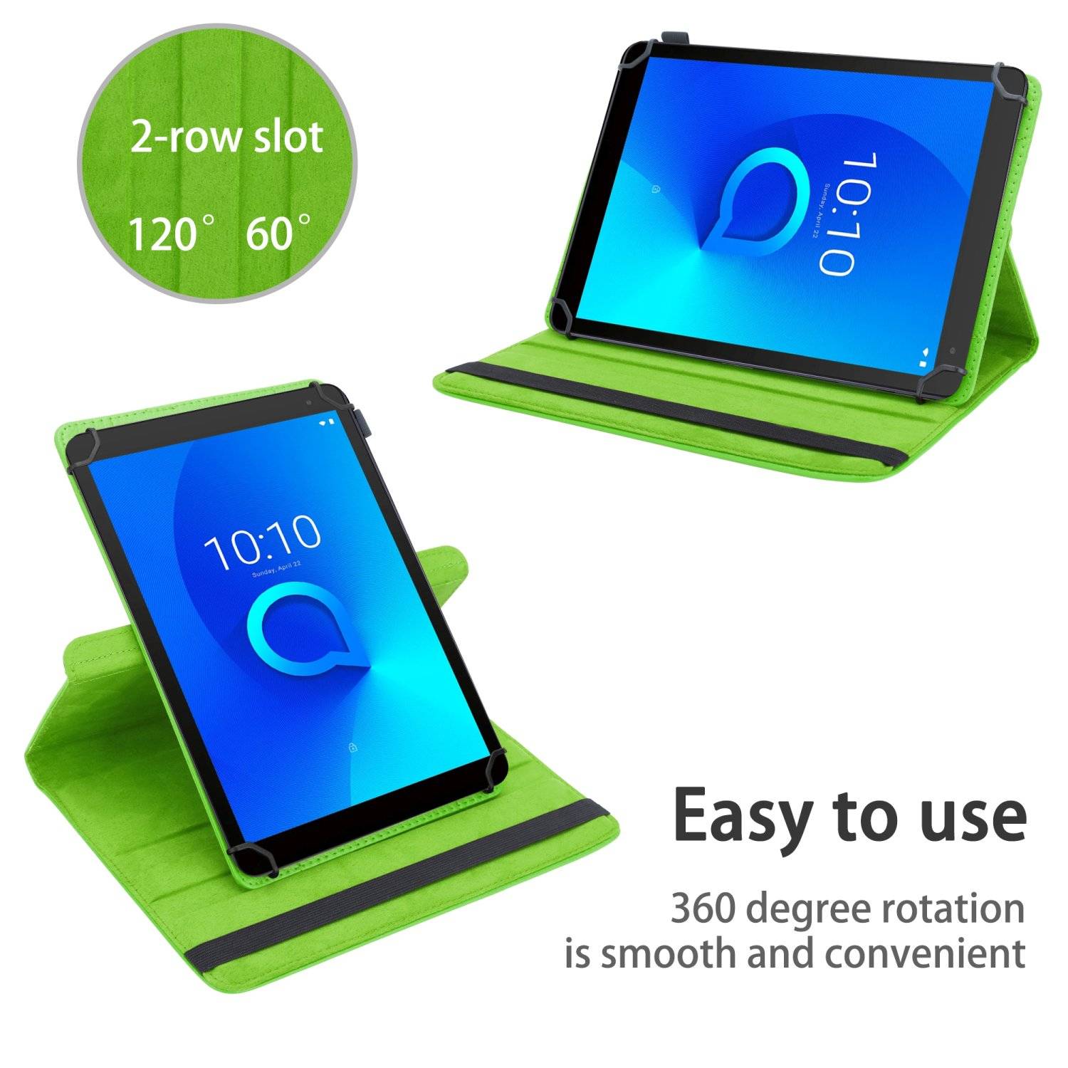Cadorabo Hülle für Alcatel 1T (7 Zoll) 2021 Schutzhülle in Grün 360 Grad Tablet Hülle Etui Cover Case