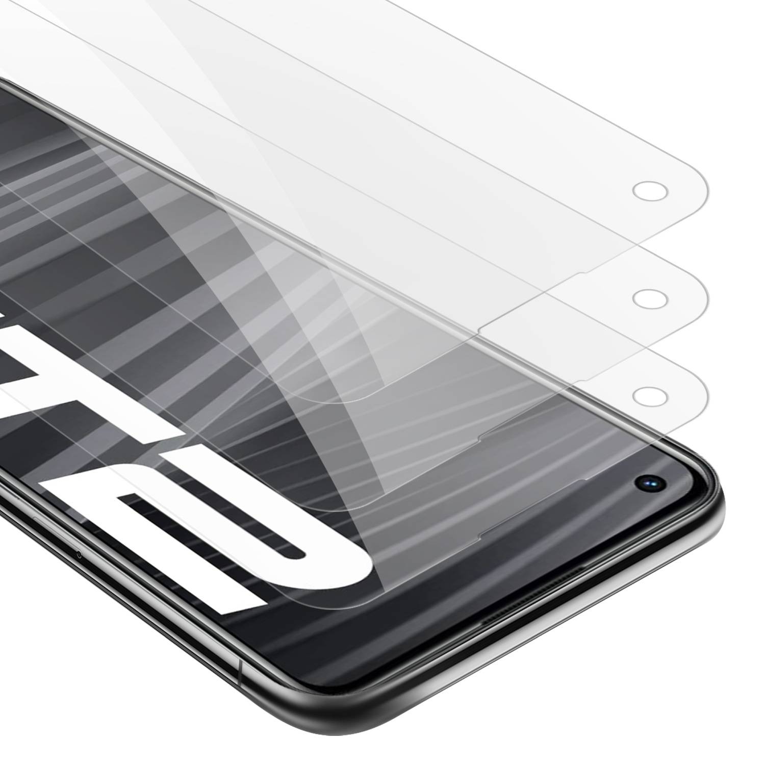 Cadorabo 3x Panzer Folie für Realme GT 2 / GT Neo 2 Schutzfolie in Transparent Folie Tempered Display-Schutzglas