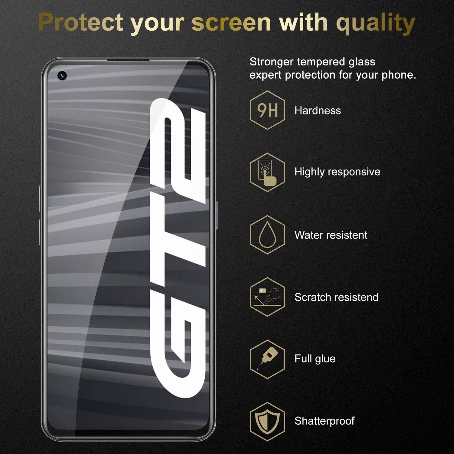 Cadorabo 3x Panzer Folie für Realme GT 2 / GT Neo 2 Schutzfolie in Transparent Folie Tempered Display-Schutzglas