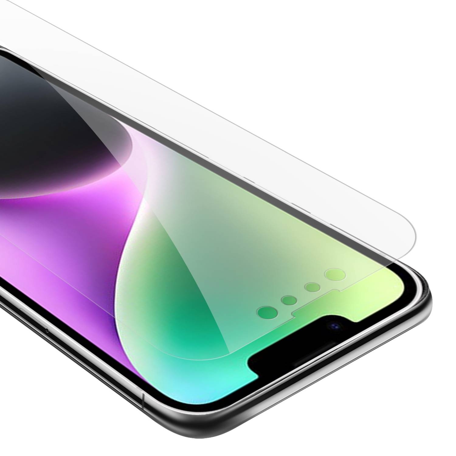 Cadorabo Panzer Folie für Apple iPhone 14 PLUS Schutzfolie in Transparent Gehärtetes Tempered Display-Schutzglas