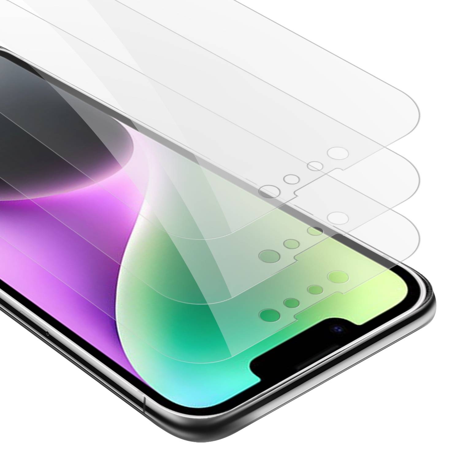 Cadorabo Panzer Folie für Apple iPhone 14 PRO Schutzfolie in Transparent Gehärtetes Tempered Display-Schutzglas