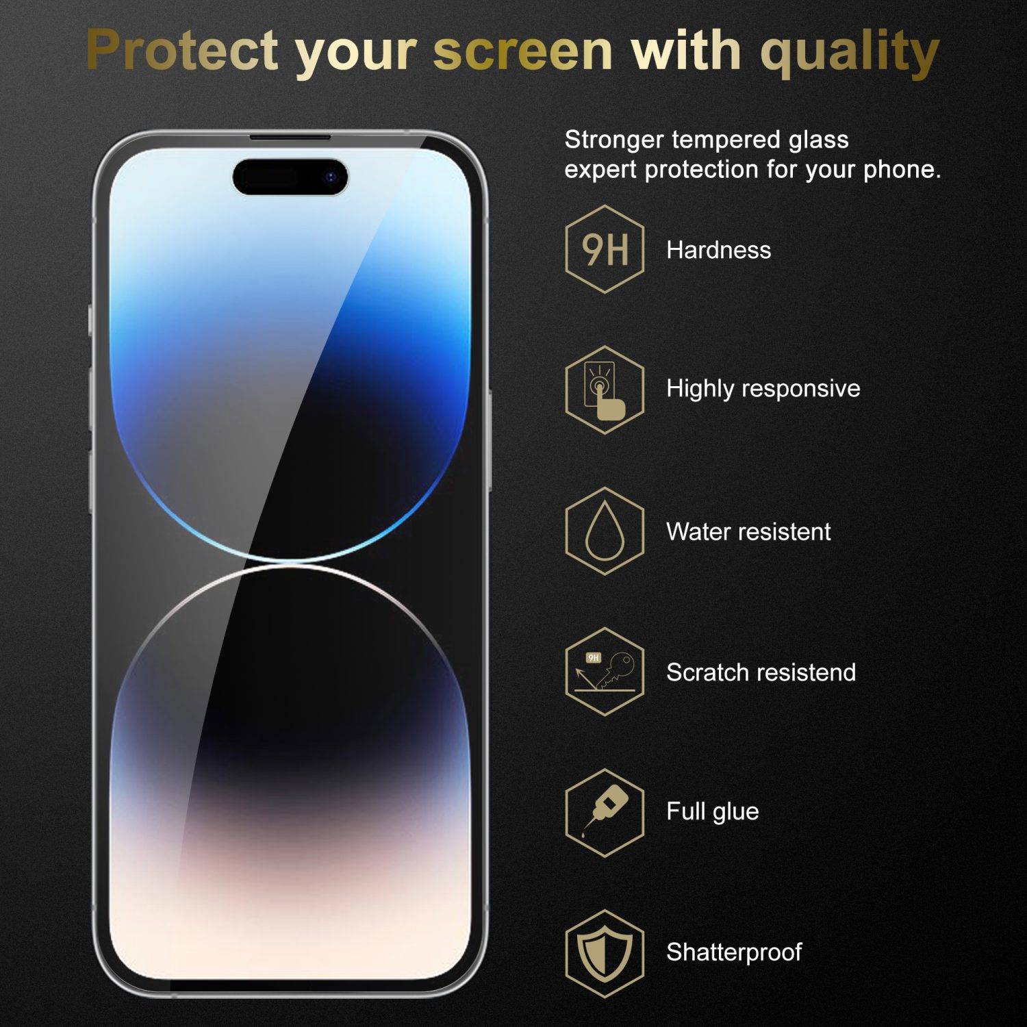 Cadorabo Panzer Folie für Apple iPhone 14 PRO MAX Schutzfolie in Transparent Gehärtetes Tempered Display-Schutzglas