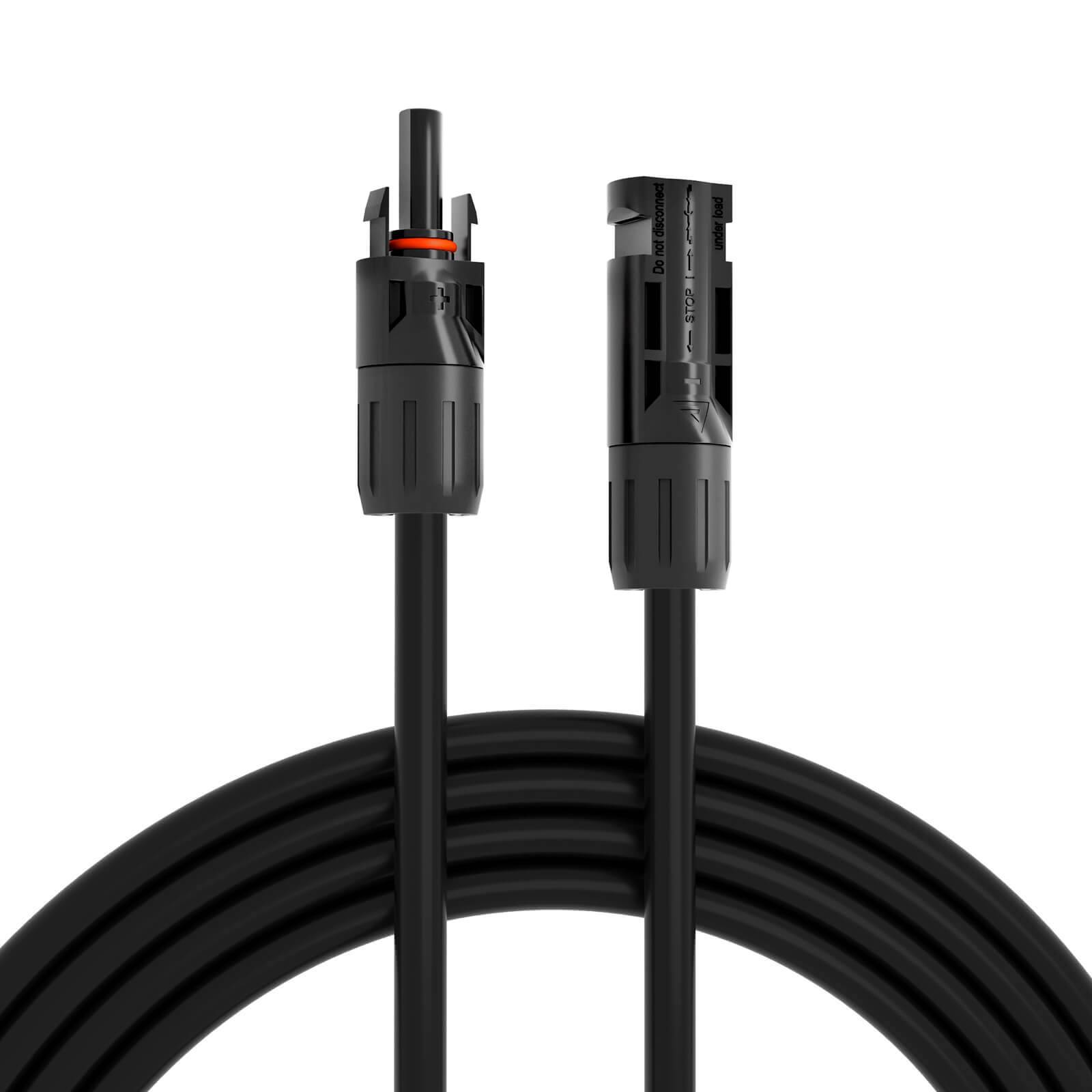 hb-digital 40m Solarkabel 6mm² H1Z2Z2-K mit Solarstecker Solarbuchse Photovoltaik PV Kabel schwarz