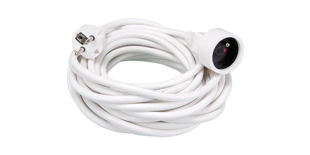 Perel VERLÄNGERUNGSKABEL - 10 m - WEIß - 3G1.5 - STECKER-TYP E