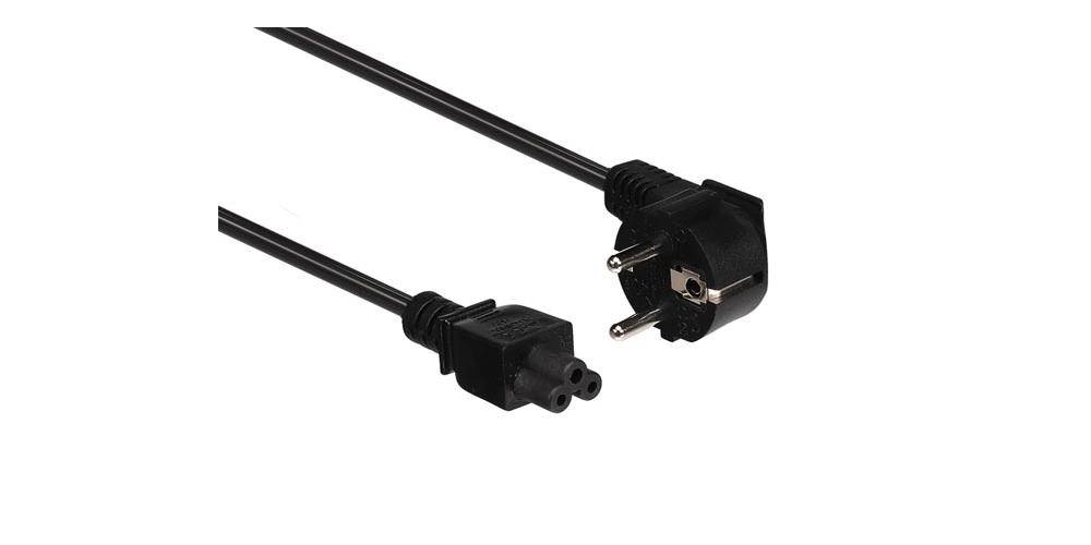 Perel NETZKABEL - SCHWARZ - CEE 7/7 90° + C5 - 1.8 m - H05VV-F 3G0.75