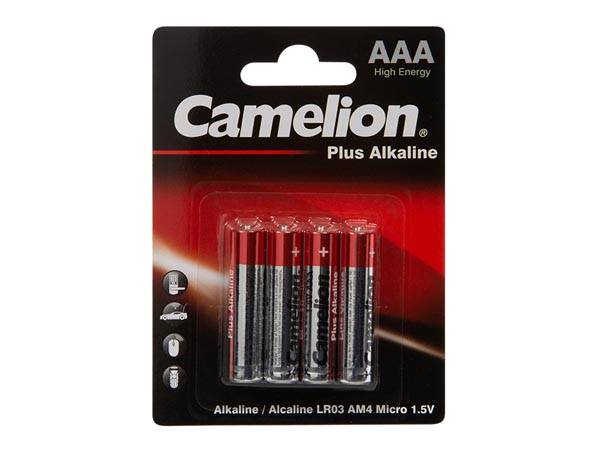 ChiliTec 17769 Micro-Batterien CAMELION AlkalinePlus Typ AAA/LR03, 1,5V, 4er-Pack