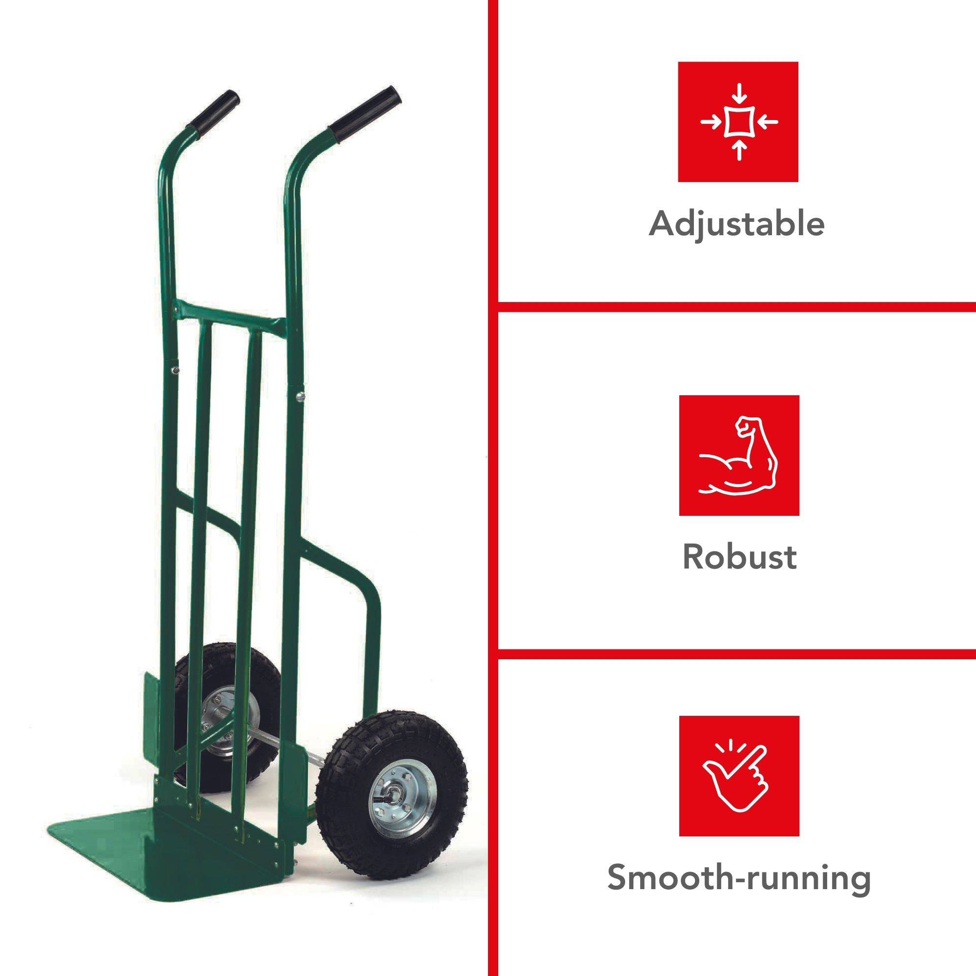 Toolland Sackkarre für Holz, Luftreifen, Grün, Tragkraft 250 kg