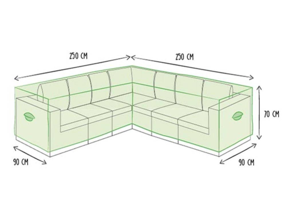 Perel Schutzhülle für Lounge-Set in L-Form - 250 cm
