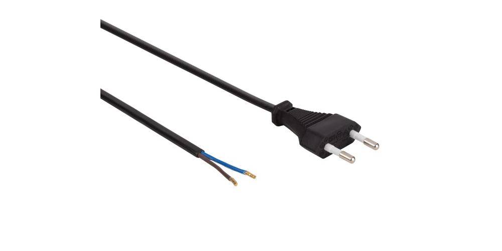 Perel NETZKABEL - SCHWARZ - CEE 7/16 "Eurostecker" + KABEL, FREIES