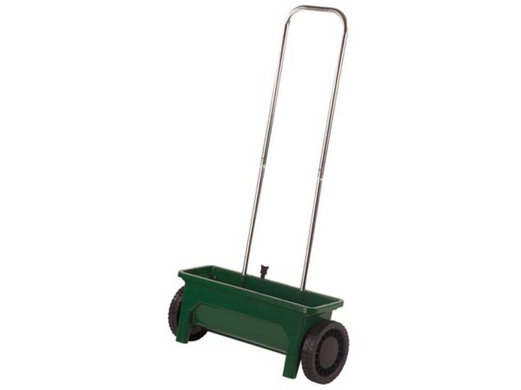 Toolland Düngewagen für Rasen, Saatstreuer, Streugut 0-8 mm, 12 L, Grün