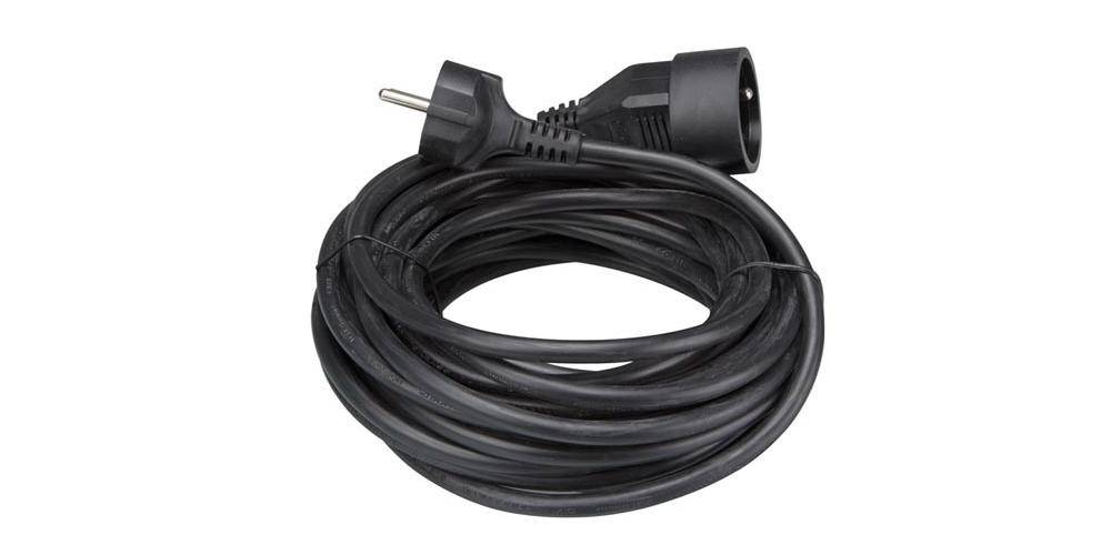Perel VERLÄNGERUNGSKABEL - 10 m - SCHWARZ - 3G1.5 - STECKER-TYP E