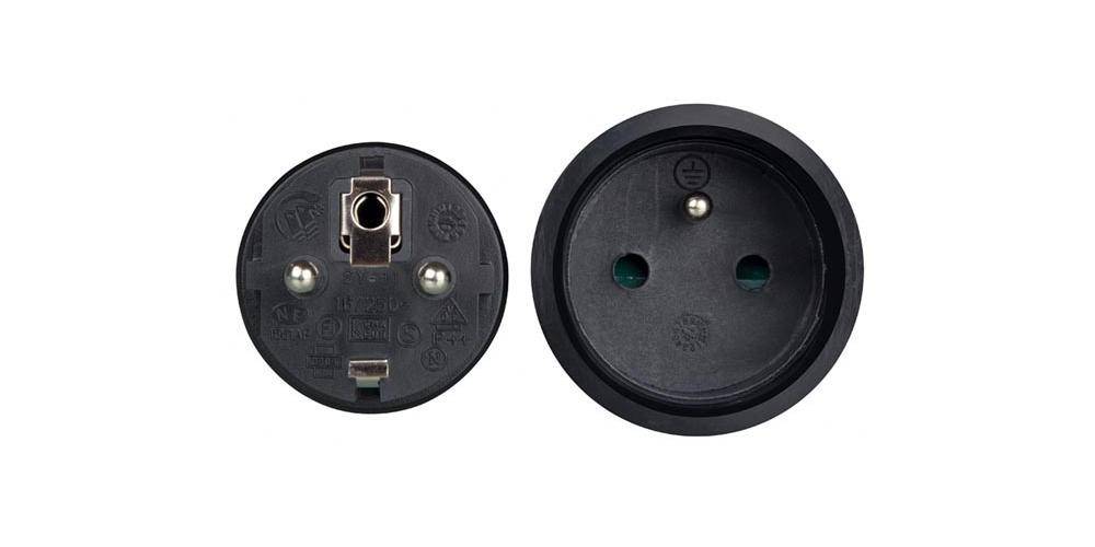 Perel GUMMI-VERLÄNGERUNGSKABEL - 10 m - 3G1.5 - SCHWARZ - STECKER-TYP