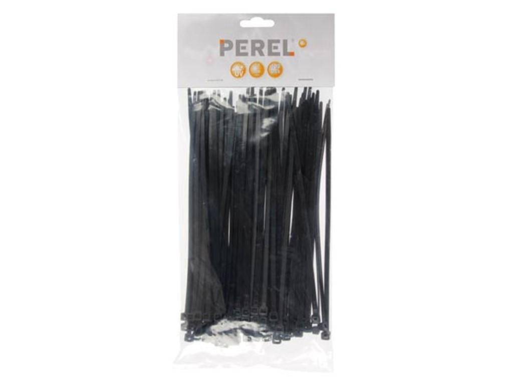 Perel NYLON-KABELBINDER-SET - 4.6 mm x 200 mm - SCHWARZ (100-tlg.)