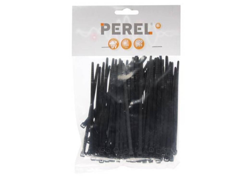 NYLON-KABELBINDER-SET - 4.6 mm x 120 mm - SCHWARZ (100-tlg.)