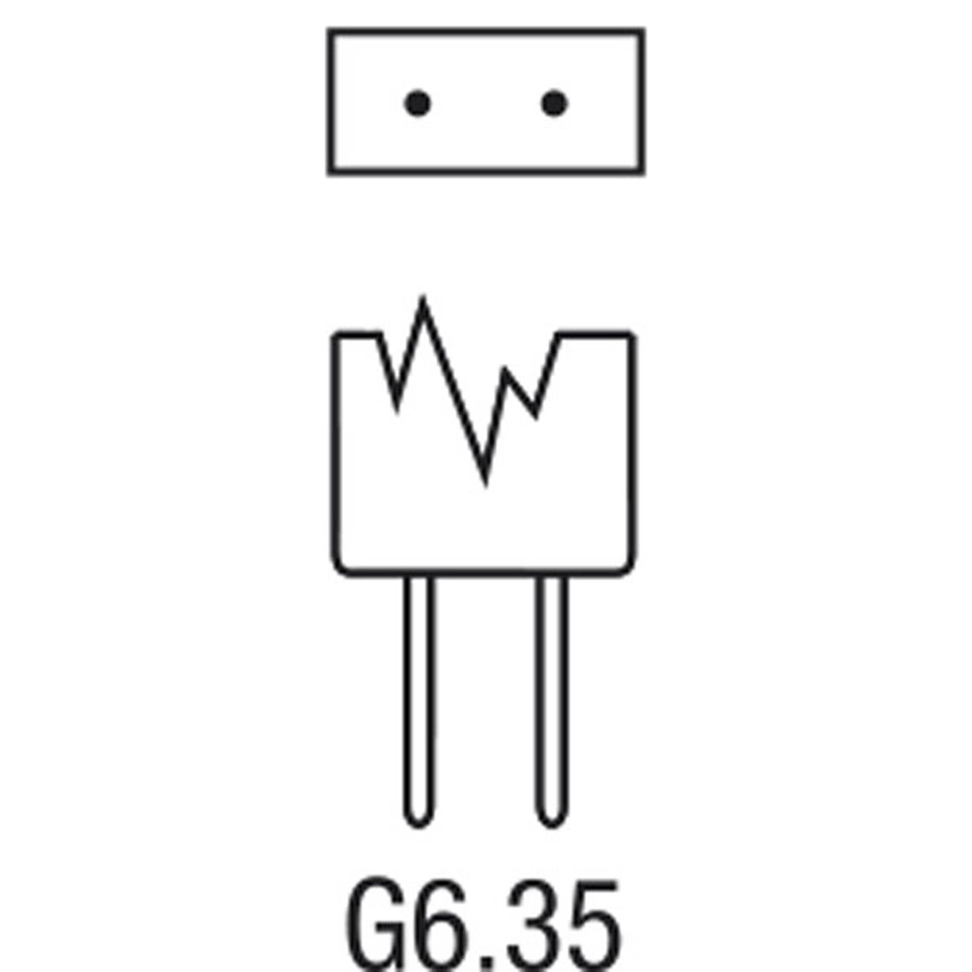 Diodensymbol mit dem Text 'G6.35' darunter, der auf einen bestimmten Typ oder eine Spezifikation eines elektrischen Bauteils oder einer Verbindung hinweist.