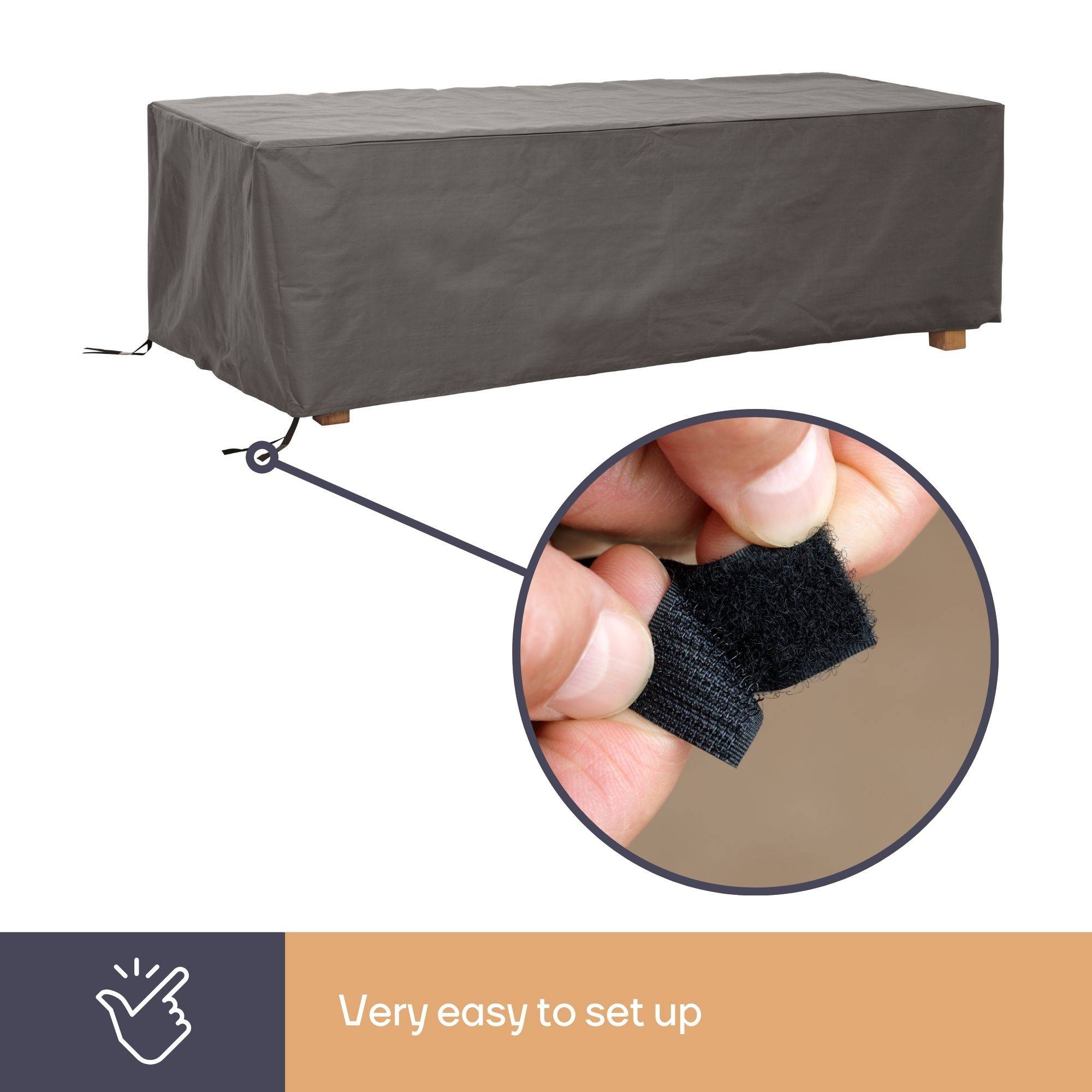 Perel Schutzhülle für Tische bis zu 160 cm, Grau, rechteckig, 145 cm x 105 cm x 75 cm