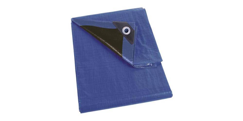 Perel Abdeckplane - Blau/Schwarz - Sehr Strapazierfähig - 10 x 12 m