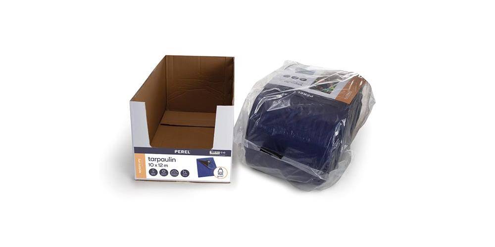 Perel Abdeckplane - Blau/Schwarz - Sehr Strapazierfähig - 10 x 12 m