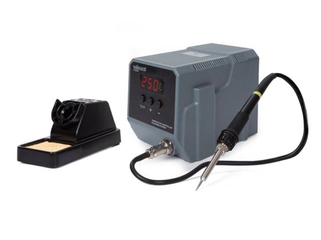 Lötstation, Temperaturregelung, 90 W, Temperaturbereich 50-480 °C, Grau
