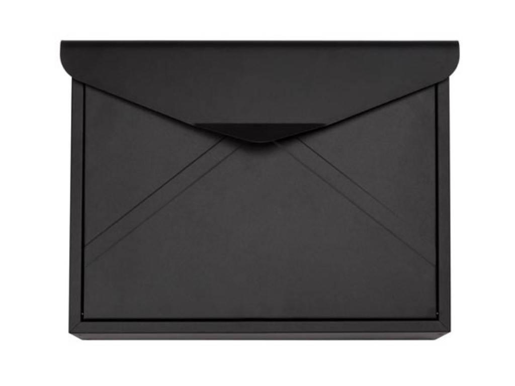 Perel Briefkasten Verona, Wandmontage oder freistehend, inkl. 2 Schlüssel, Schwarz