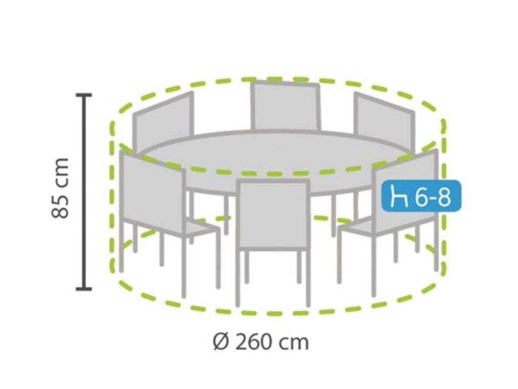 Perel Schutzhülle für runde Sitzgruppe - Ø 260 cm