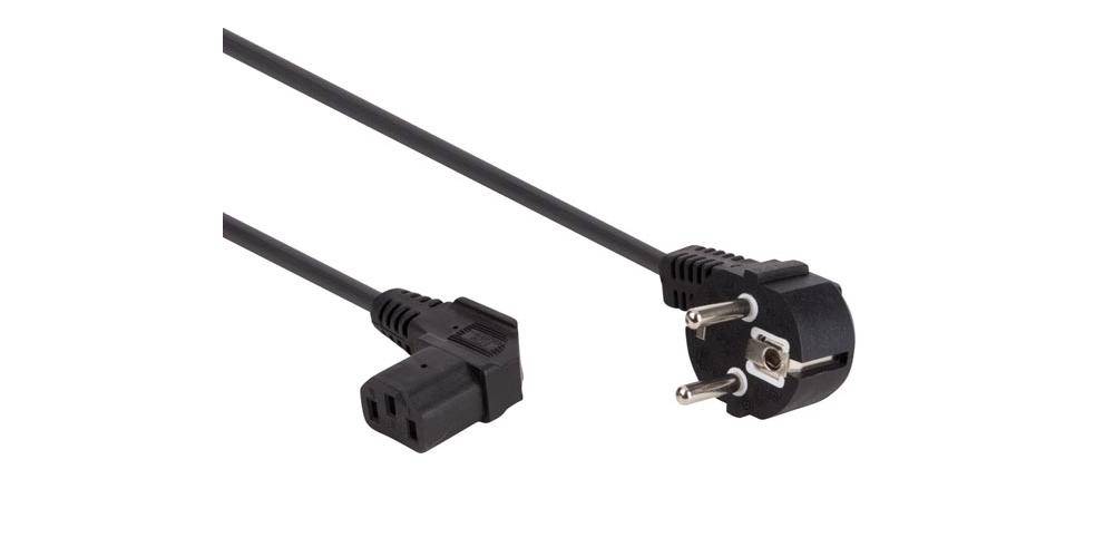 Perel NETZKABEL - SCHWARZ - CEE 7/7 90° + C13 90° - 2.5 m - H05VV-F