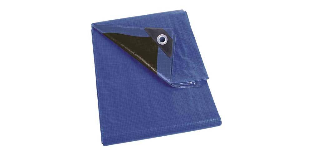 Perel Abdeckplane - Blau/Schwarz - Sehr Strapazierfähig - 5 x 5 m