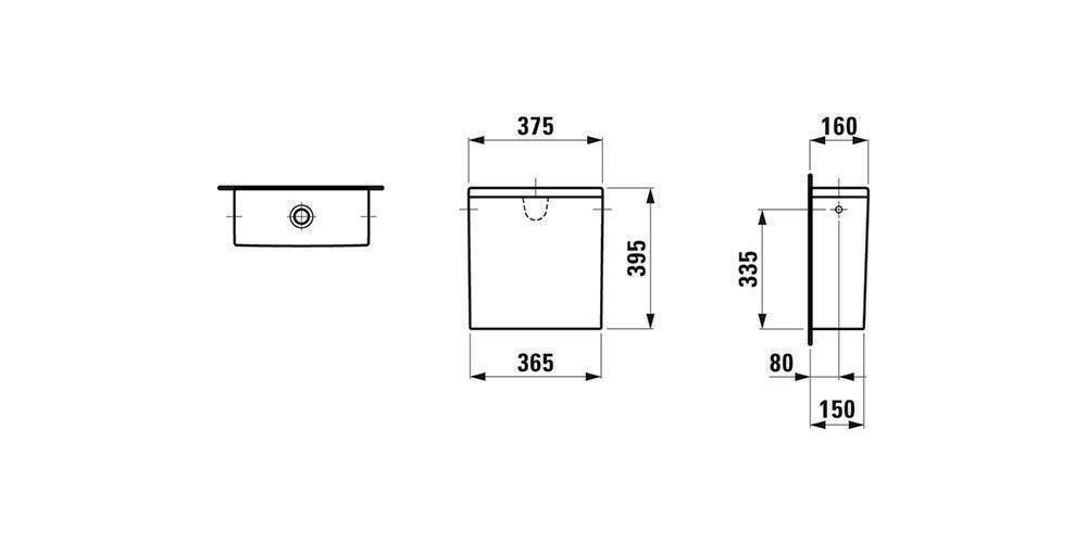 LAUFEN Spülkasten PRO Anschl seitl li od re 160x375x395mm weiß
