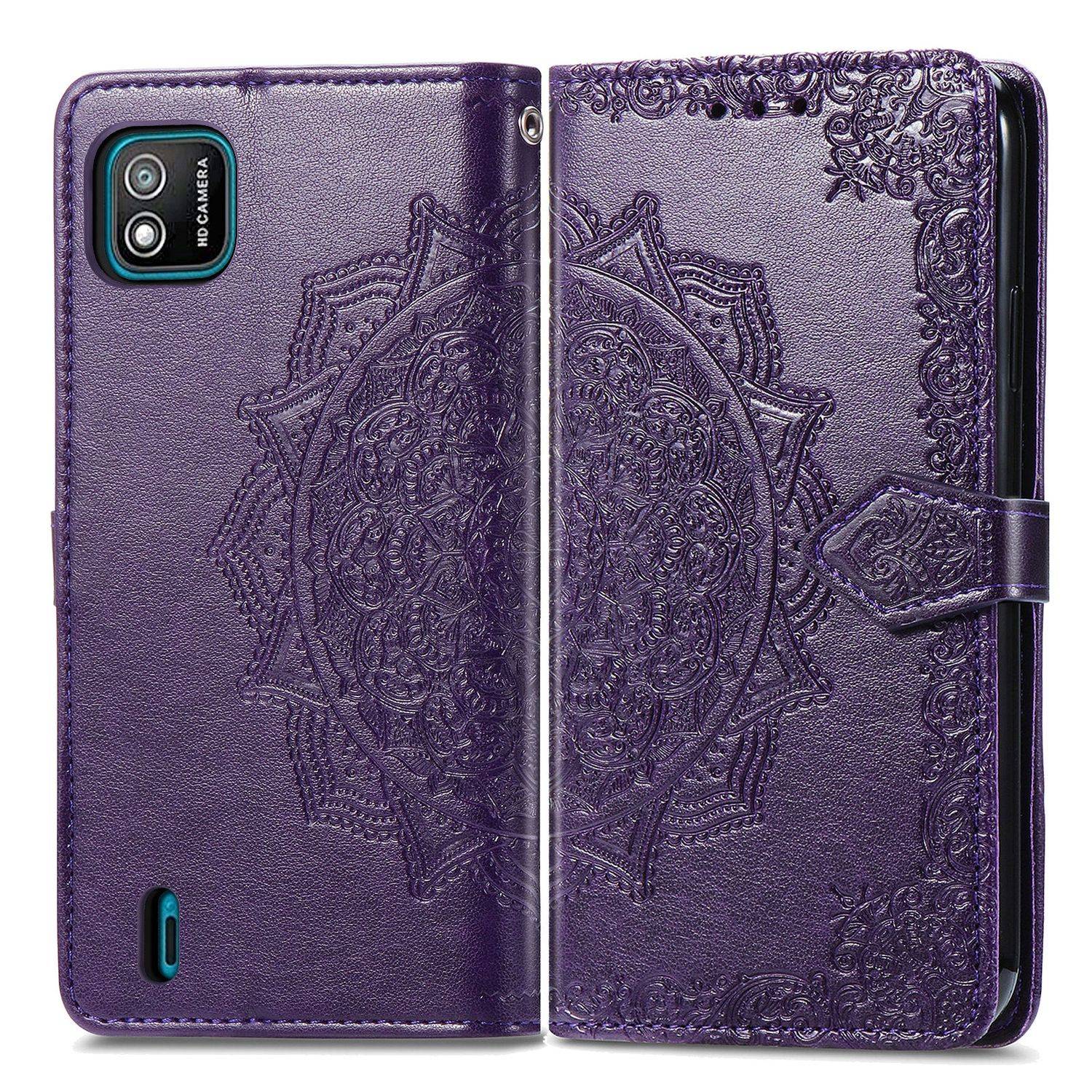 Hülle kompatibel mit Wiko Y62 Kunstleder Handyhülle - Handy Case Violett