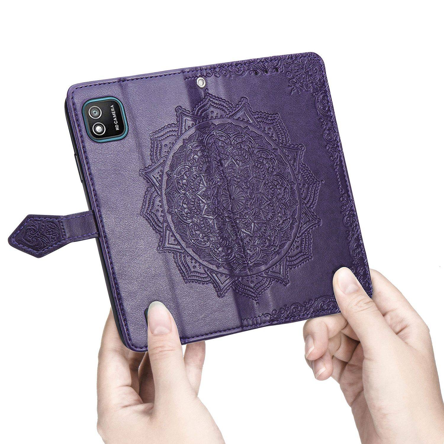 Hülle kompatibel mit Wiko Y62 Kunstleder Handyhülle - Handy Case Violett