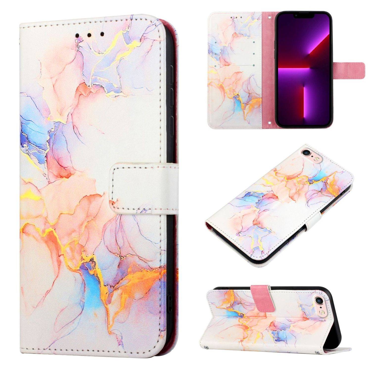 Hülle kompatibel mit Apple iPhone 7 / 8 / SE 2020 / 2022 Kunstleder Handyhülle - Handy Case Motiv 3