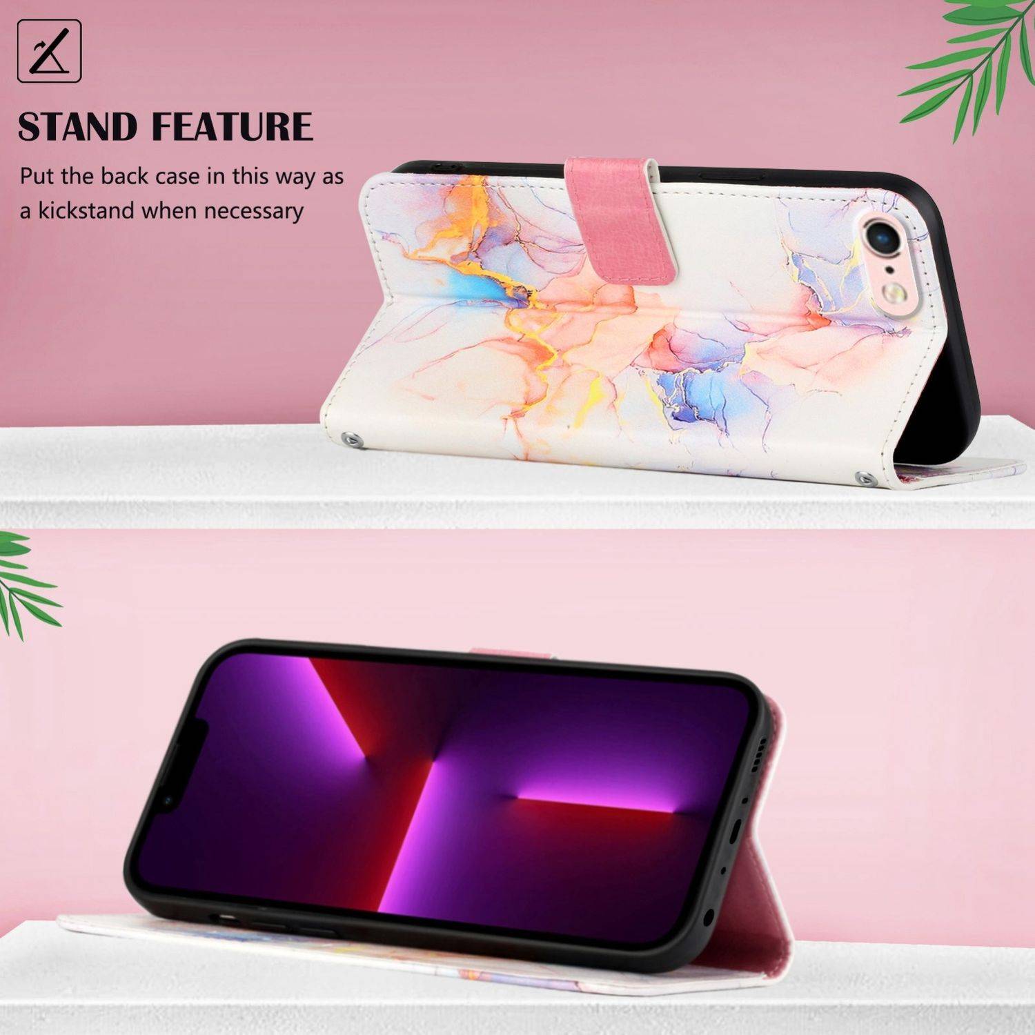 Hülle kompatibel mit Apple iPhone 7 / 8 / SE 2020 / 2022 Kunstleder Handyhülle - Handy Case Motiv 3