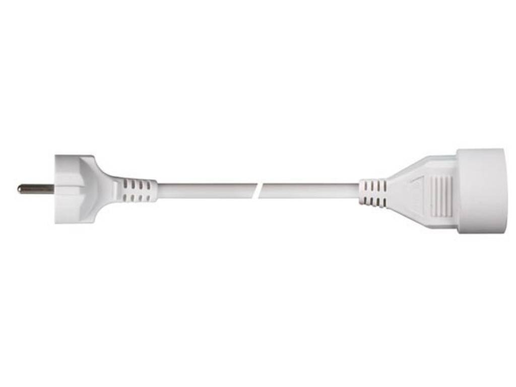 VERLÄNGERUNGSKABEL - 3 m - WEIß - 3G1.5 - STECKER-TYP E (FRANZÖSISCHES SYSTEM)