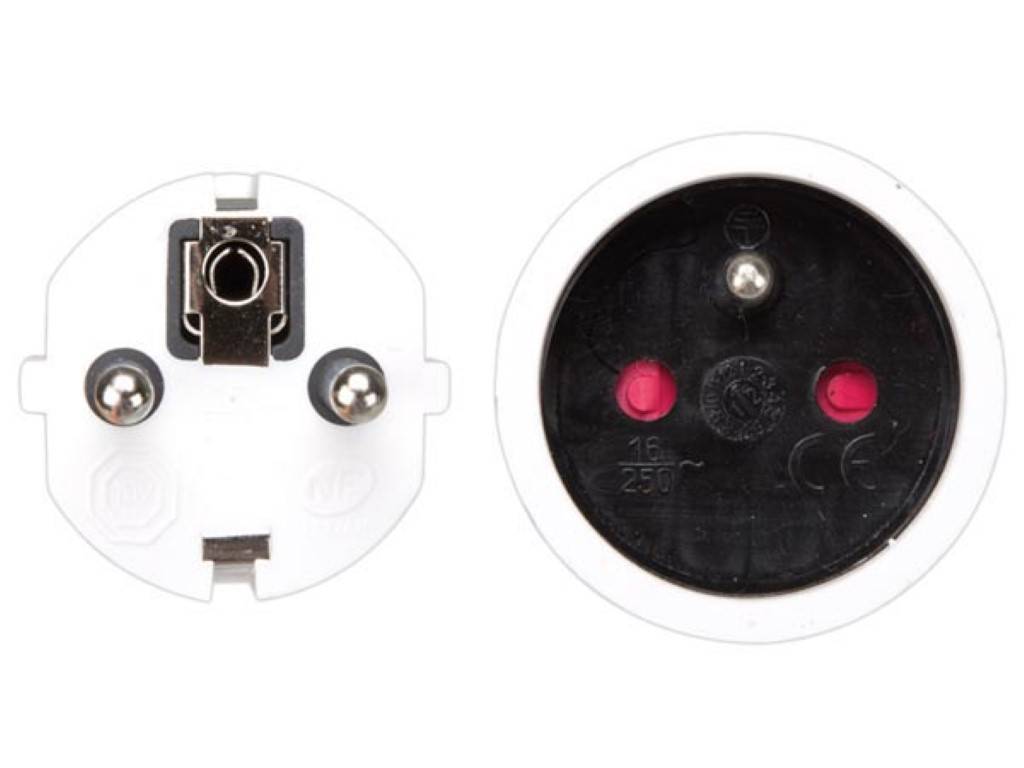 VERLÄNGERUNGSKABEL - 3 m - WEIß - 3G1.5 - STECKER-TYP E (FRANZÖSISCHES SYSTEM)
