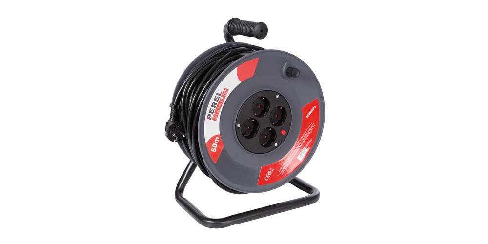 Perel KABELTROMMEL - 50 m - 3G1.5 - 4 STECKDOSEN - SCHUTZKONTAKT