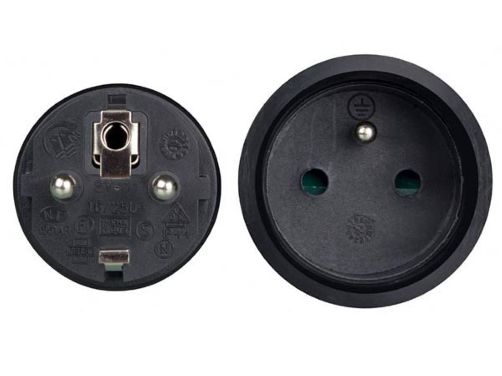 VERLÄNGERUNGSKABEL - 5 m - SCHWARZ - 3G1.5 - STECKER-TYP E (FRANZÖSISCHES SYSTEM)