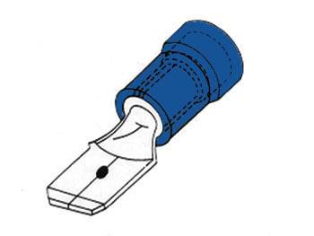 FLACHSTECKER 4,8 mm BLAU