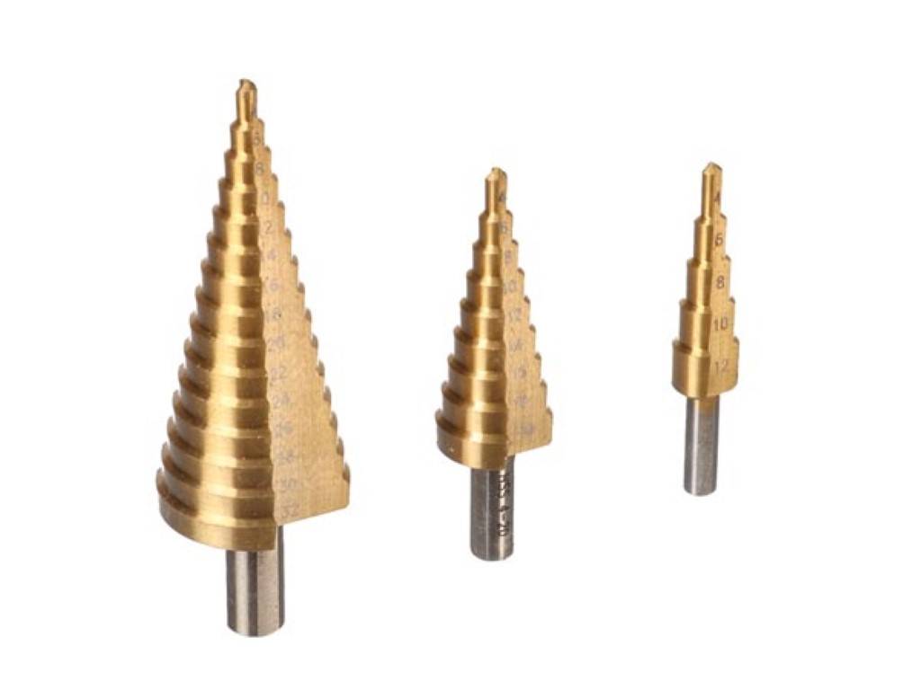 HSS-STUFENBOHRER-SET - TITAN BESCHICHTET - 3-tlg.