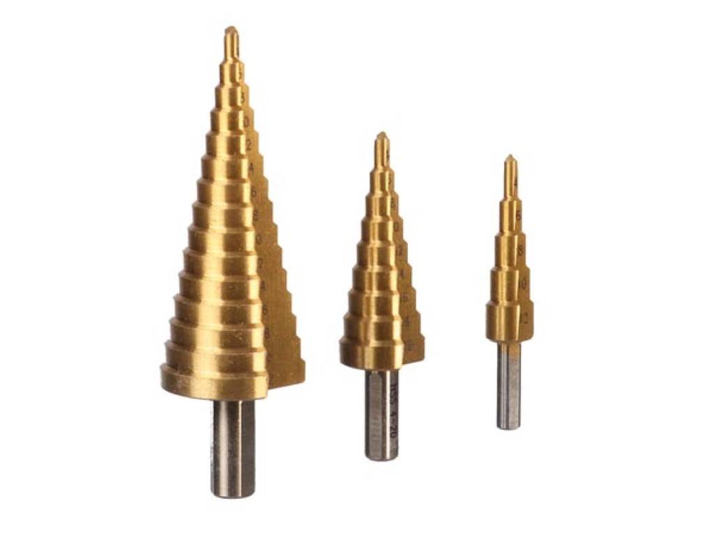 HSS-STUFENBOHRER-SET - TITAN BESCHICHTET - 3-tlg.