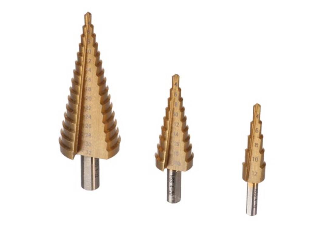 HSS-STUFENBOHRER-SET - TITAN BESCHICHTET - 3-tlg.