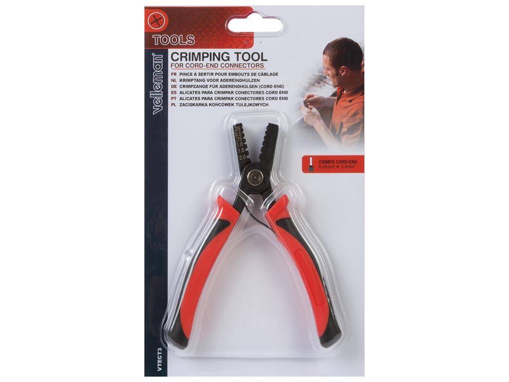 Toolland CRIMPZANGE FÜR ADERENDHÜLSEN 0.25 mm² - 2.5 mm²