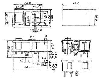KALTGERÄTE-STECKVERBINDER - STECKER - CHASSIS - MIT SCHALTER UND SICHERUNGSHALTER