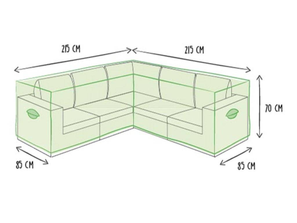 Perel Schutzhülle für Lounge-Set in L-Form - 215 cm