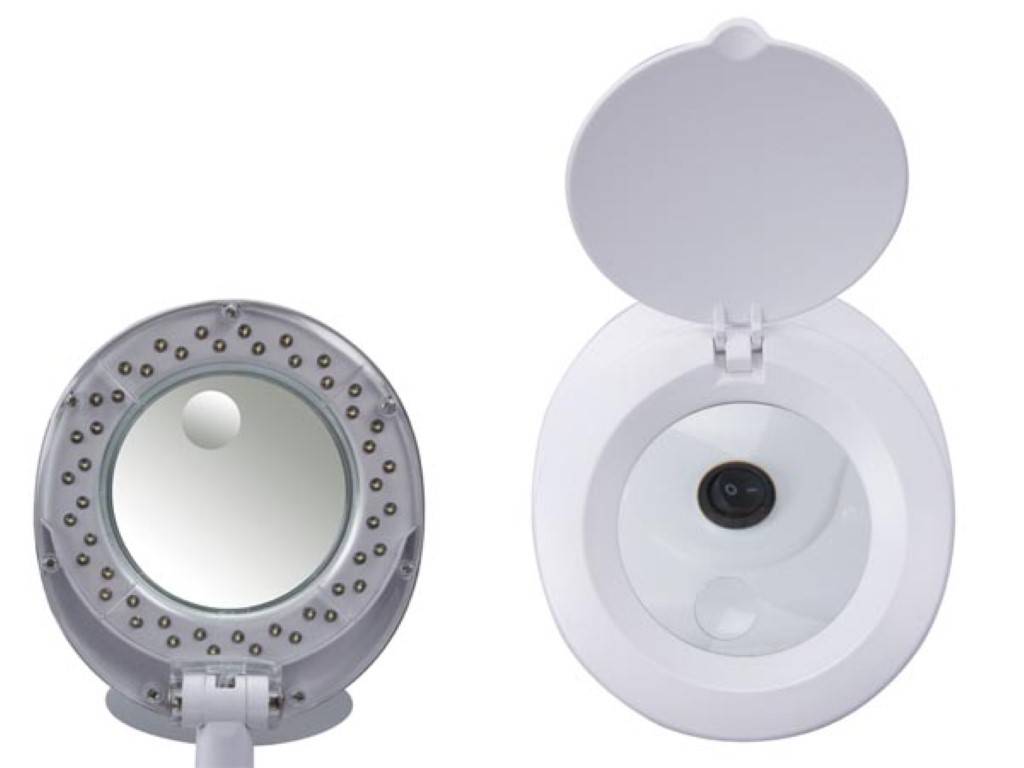 LED-Schreibtischlampe mit Lupe - 3+12 Dioptrien - 6 W - weiß