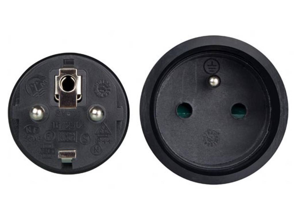 GUMMI-VERLÄNGERUNGSKABEL - 5 m - 3G1.5 - SCHWARZ - STECKER-TYP E (FRANZÖSISCHES SYSTEM)