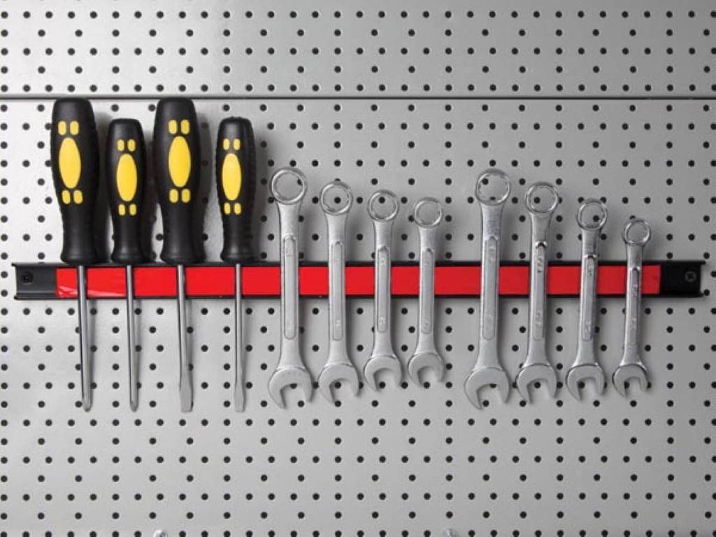 Toolland Werkzeughalter, magnetisch, 3er Set, Stahl, Rot/Schwarz